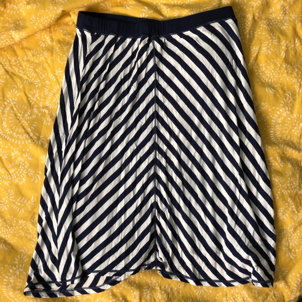 Blue and white chevron skirt